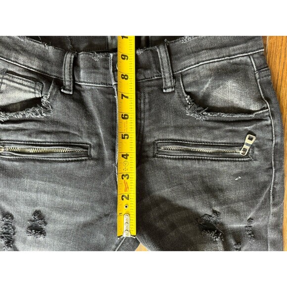 Valabasas Mens Black Distressed Skinny Jeans 29 Buttonfly Designer Denim - Picture 9 of 10